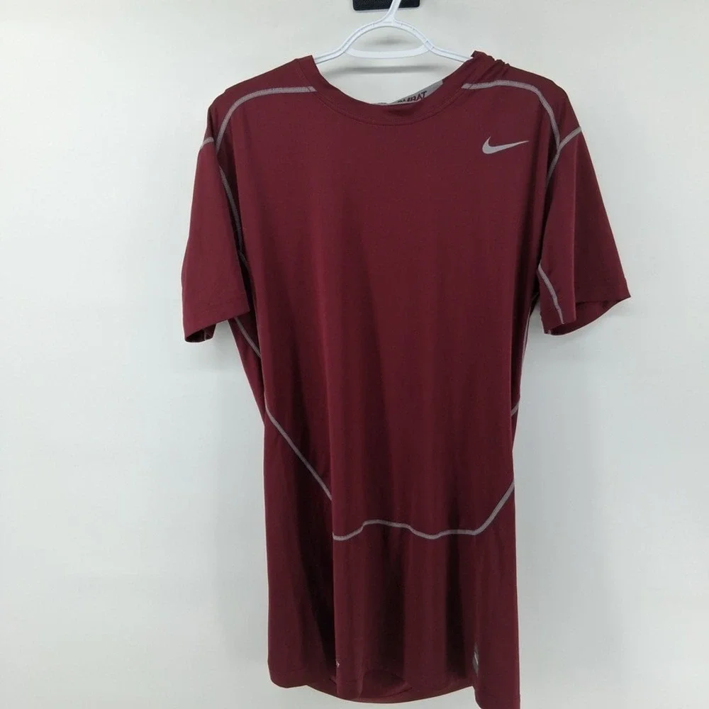 Nike Pro Combat Shirt Mens 3XL Dark Maroon Compression Dri-FIT Short Sleeve